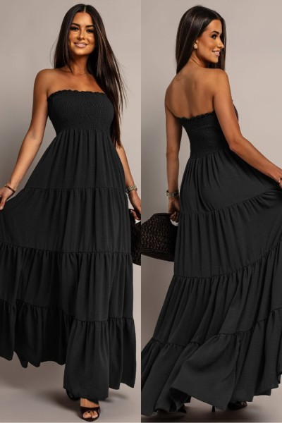 0365 Μάξι φόρεμα Strapless Classic Μαύρο