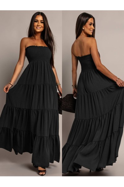 0365 Μάξι φόρεμα Strapless Classic Μαύρο