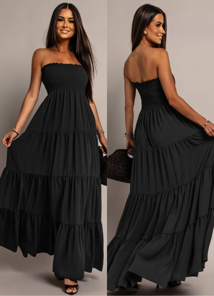 0365 Μάξι φόρεμα Strapless Classic Μαύρο