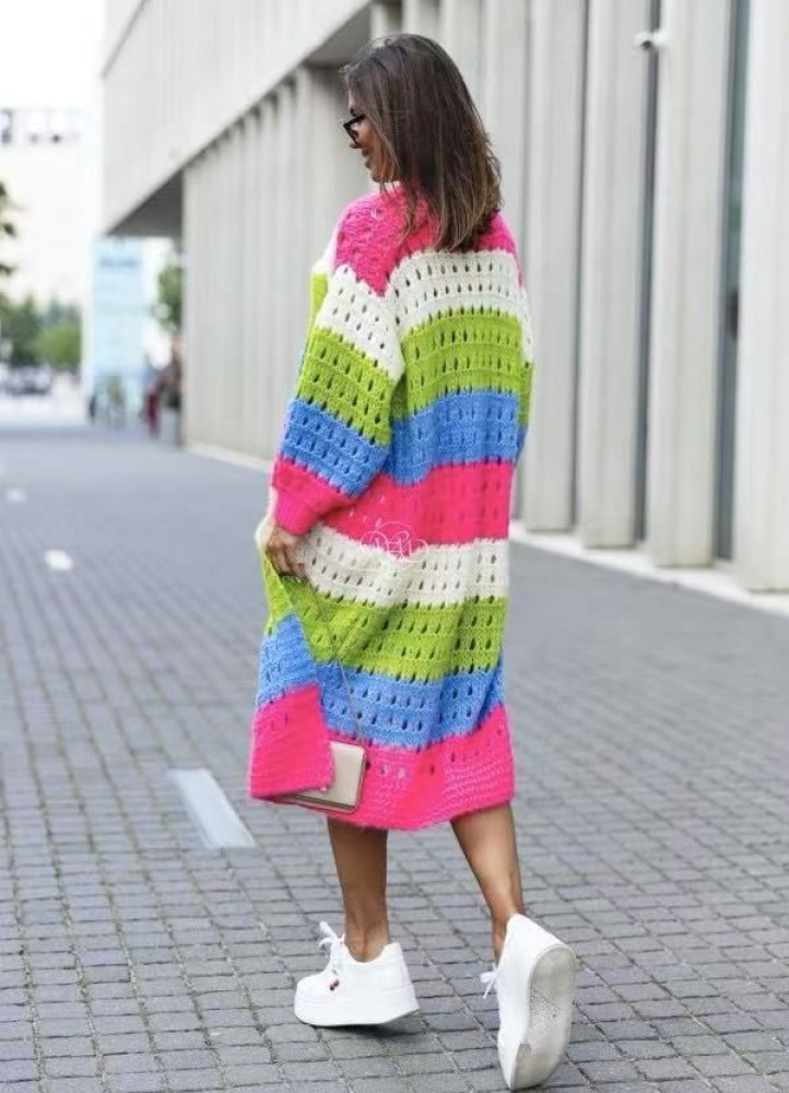 21466 Ζακέτα πλεκτή Long blazer λαχανι