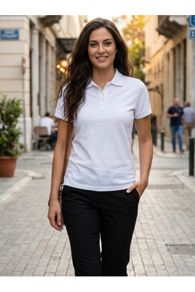 0608 Μπλούζα με γιακά Λευκό