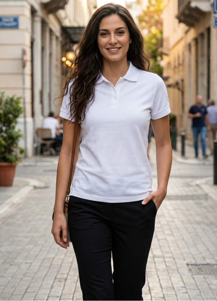 0608 Μπλούζα με γιακά Λευκό
