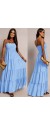 0365 Μάξι φόρεμα Strapless Classic Γαλάζιο