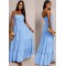 0365 Μάξι φόρεμα Strapless Classic Γαλάζιο