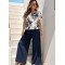 12925 Σετ παντελόνα & μπλούζα Floral Μπλε