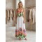 0298 Μάξι φόρεμα floral Λευκό
