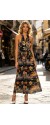 0298 Μάξι φόρεμα floral krouaze Μαύρο