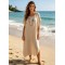 0264 Μίντι φόρεμα oversize με κολιέ Μπεζ