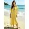 0264 Μίντι φόρεμα oversize με κολιέ Κίτρινο