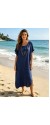 0264 Μίντι φόρεμα oversize με κολιέ Μπλε