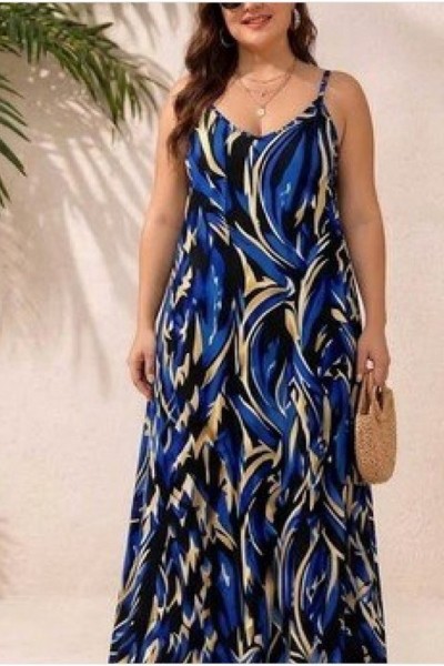0453 Μάξι φόρεμα Plus size
