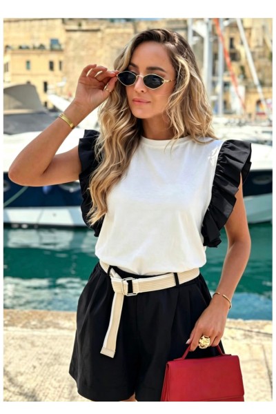 12887 Σετ σόρτς με μπλούζα Μαύρο