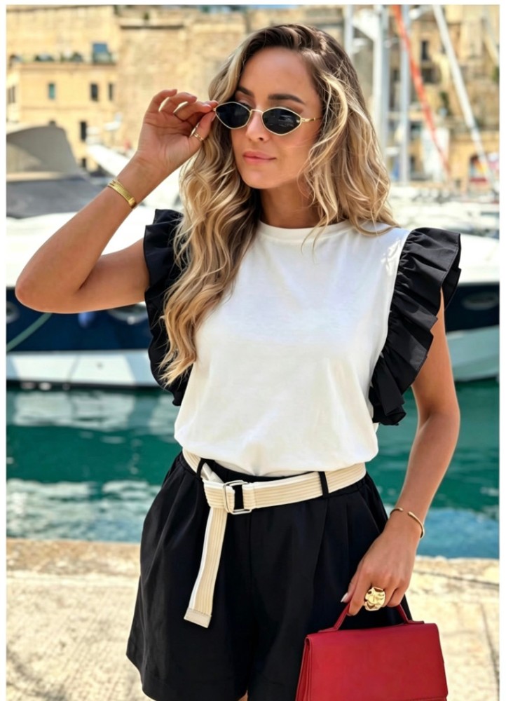 12887 Σετ σόρτς με μπλούζα Μαύρο