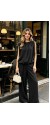 12884 Σετ παντελόνι και μπλούζα Wide Style Μαύρο