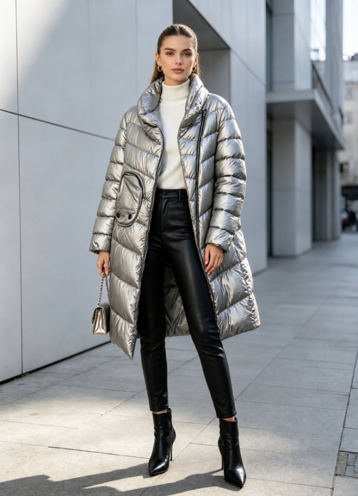 21330 Μπουφάν Urban Style Ασημί