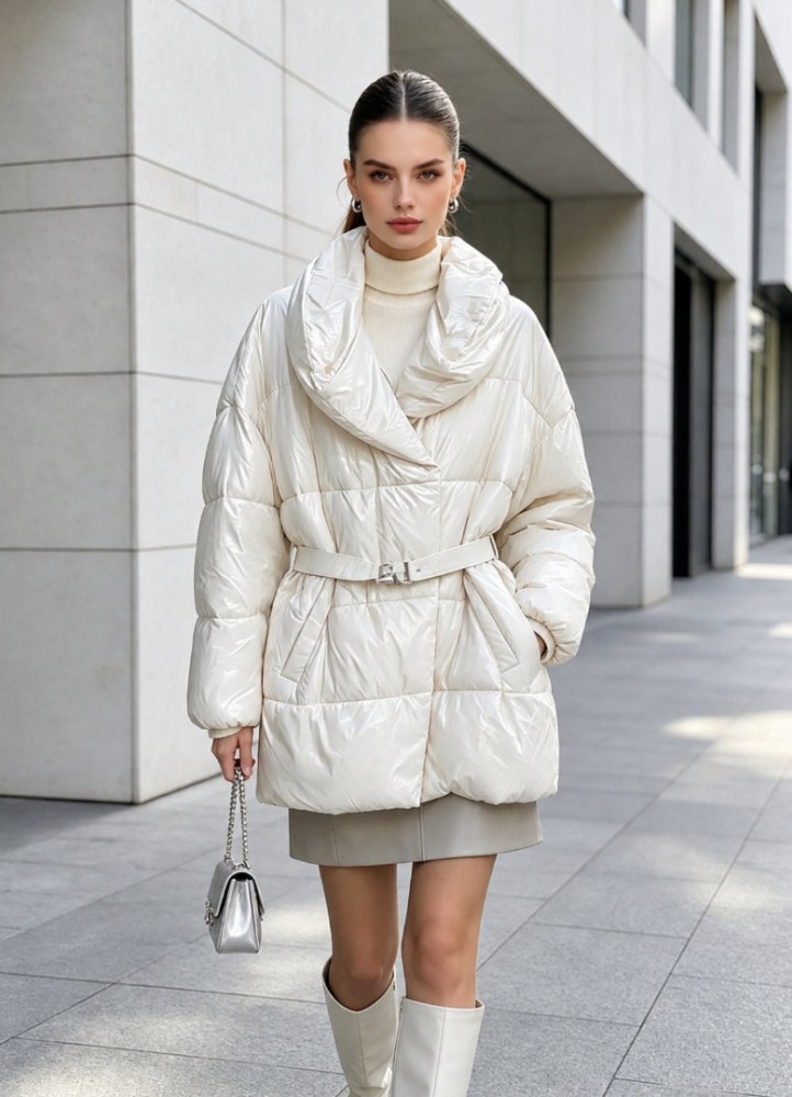 21335 Μπουφάν Street Style Λευκό