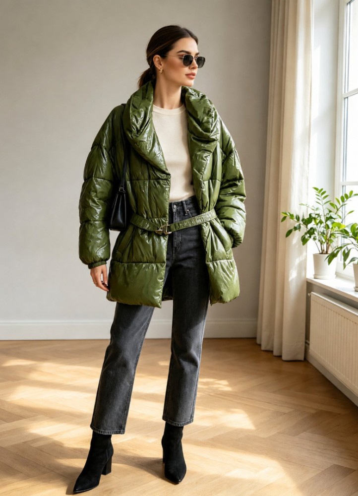 21335 Μπουφάν Street Style Χακί
