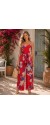 1630 Ολόσωμη φόρμα Full  Floral Κόκκινο
