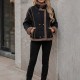 21311 Μπουφάν μουτόν style με γουνάκι Μαύρο
