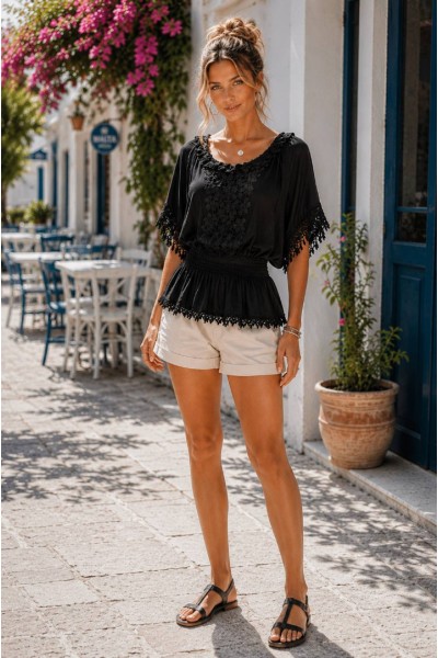 0543 Μπλούζα Summer Lace Viscozi Μαύρο