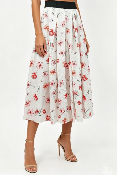 22100 Midi Φούστα Prints Λευκό