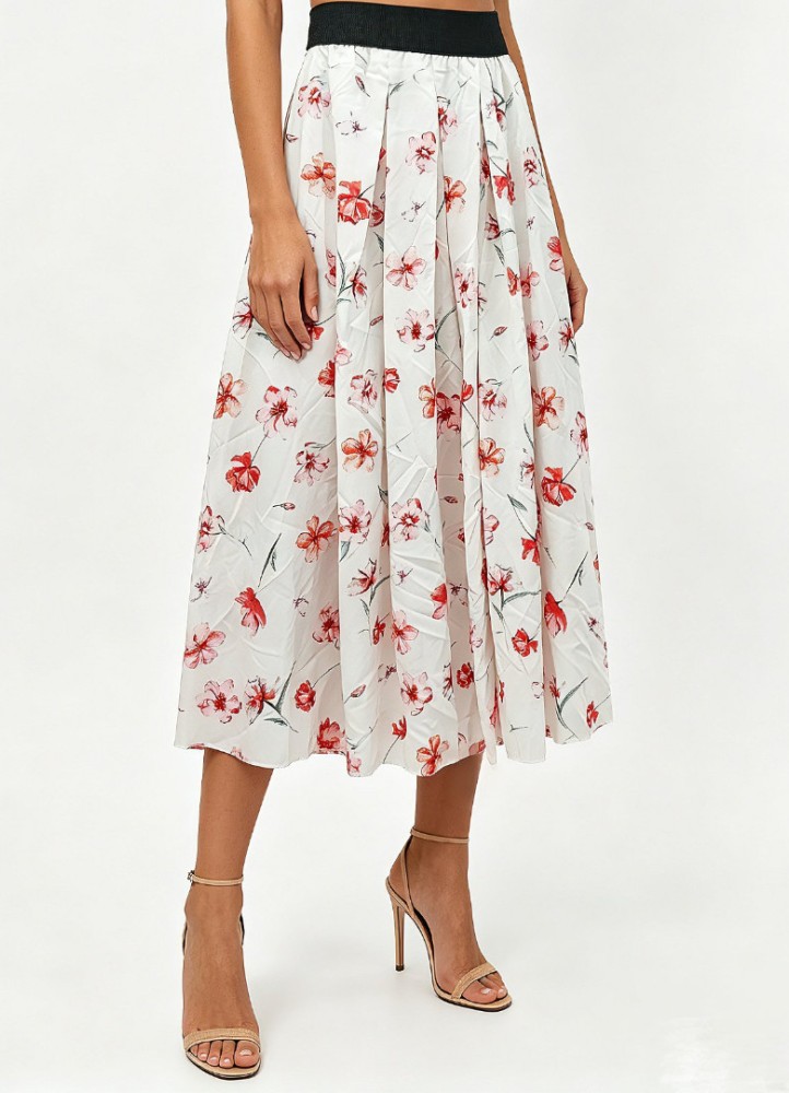 22100 Midi Φούστα Prints Λευκό