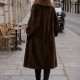 21308 Γούνα με πλούσιο γιακά και τσέπες Καφέ