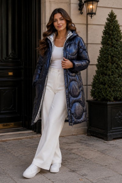21300 Μπουφάν Street Style Μπλε