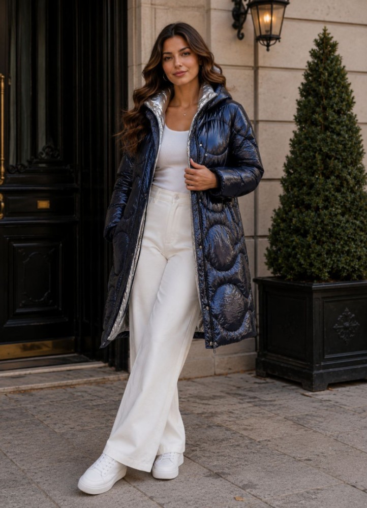21300 Μπουφάν Street Style Μπλε