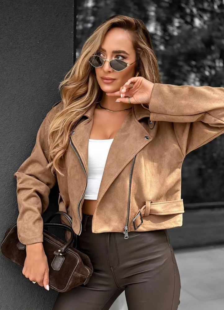 21299 Jacket Suede Style Μπεζ