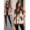 21298 Αμάνικο Μπουφάν Suede Style Μπεζ