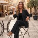 12860 Κουστούμι παντελόνι με ρίγα Μαύρο