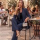 12860 Κουστούμι παντελόνι με ρίγα Μπλε