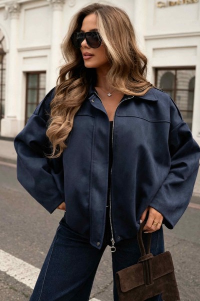21297 Jacket τύπου σουέτ Μπλε