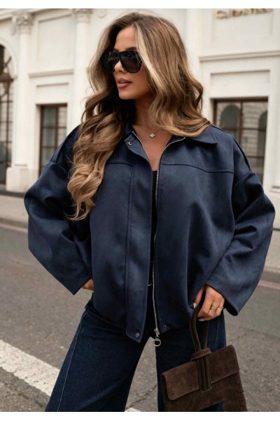 21297 Jacket τύπου σουέτ Μπλε