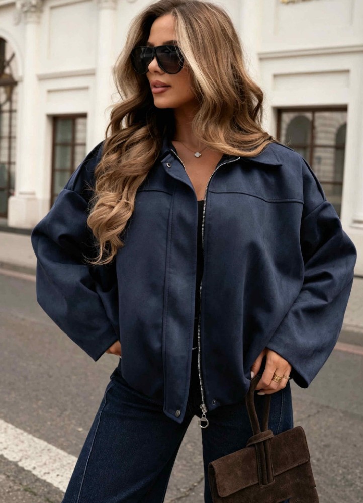 21297 Jacket τύπου σουέτ Μπλε