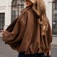 21297 Jacket τύπου σουέτ Καφέ