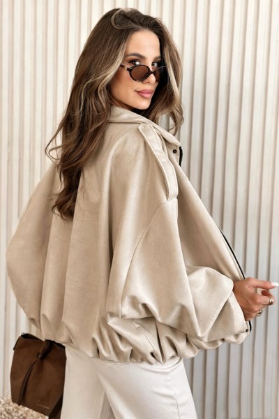 21297 Jacket τύπου σουέτ Μπεζ