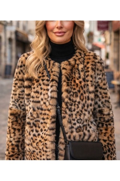 21292 Γούνα Leopar Street Style