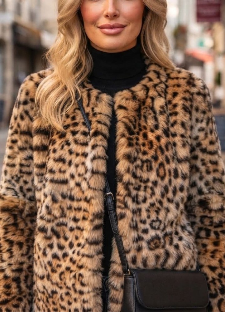 21292 Γούνα Leopar Street Style