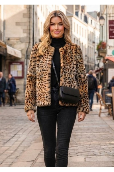 21292 Γούνα Leopar Street Style