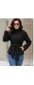 21262 Jacket Suede Style με ζώνη Μαύρο