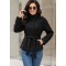 21262 Jacket Suede Style με ζώνη Μαύρο