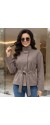 21262 Jacket Suede Style με ζώνη Πούρου