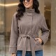 21262 Jacket Suede Style με ζώνη Πούρου