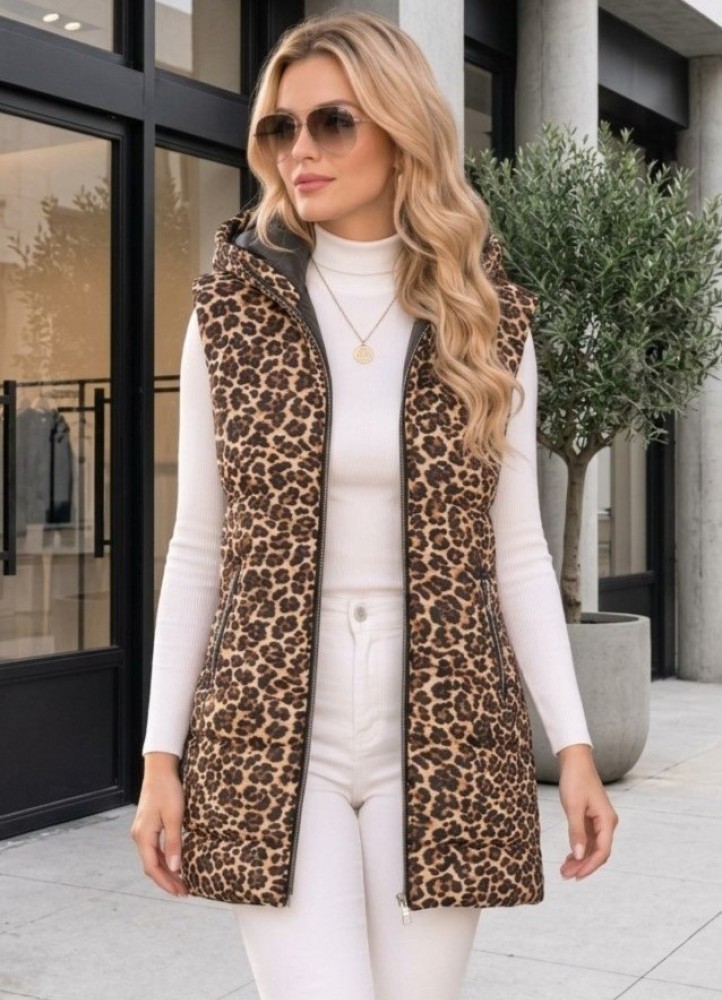 21258 Αμάνικο μπουφάν Leopar Style Καφέ