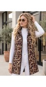 21258 Αμάνικο μπουφάν Leopar Style Κάμελ
