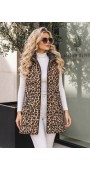 21258 Αμάνικο μπουφάν Leopar Style Καφέ