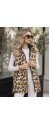 21258 Αμάνικο μπουφάν Leopar Μαύρο-Μπεζ