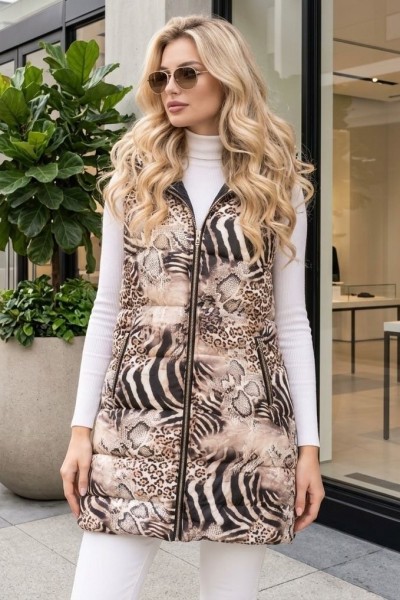 21258 Αμάνικο μπουφάν Zebra Style Μπεζ